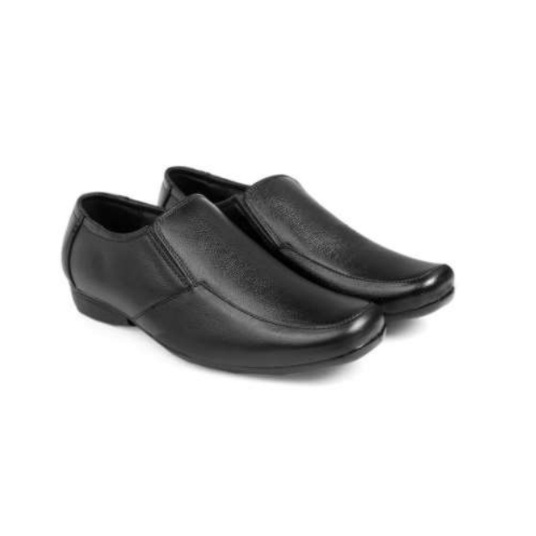 Baxxy Men’s Black Formal Slip-On Shoes | 10 Pair | Comfortable Cushioned Office Wear Loafers for Men | Stylish Synthetic Leather Dress Shoes