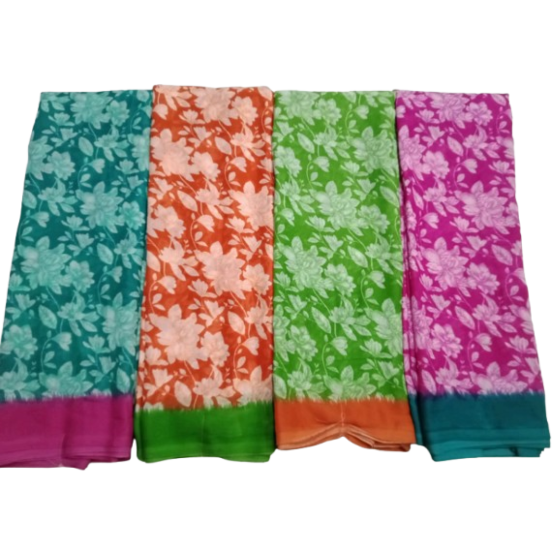 Pattern Printed Daily Wear Lightweight Saree Collection | Pack of 24 | Made In India