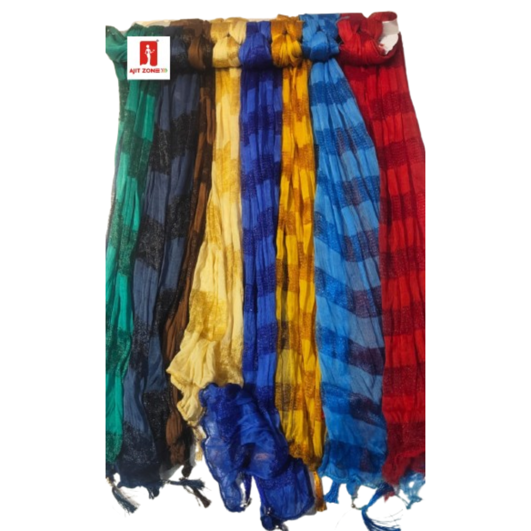 Zebra Pattern Lycra Latkan Dupatta / Chunni (40 Pcs) – Multicolor Fancy Women’s Wear Accessory – Premium Quality, Lightweight, and Stylish Party/Festi