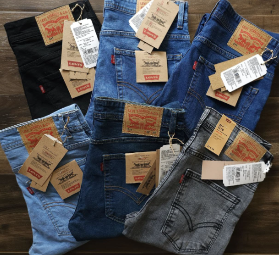 Premium Quality Levi’s Men’s Jeans (Articles) | Waist Sizes 28–42 | 6 Colours | MOQ 48 Pcs Set